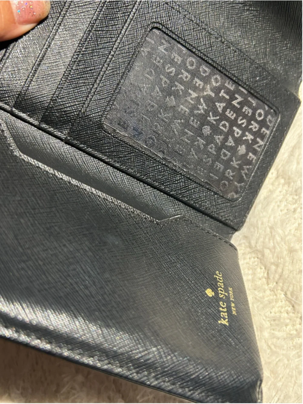 Women's Kate Spade Black Saffiano Leather Wallet One Size